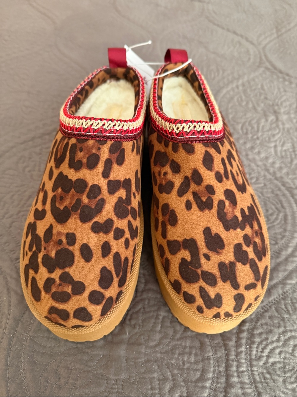 Nanette Lepore Leopard Print Slip-On Mules with Red Trim